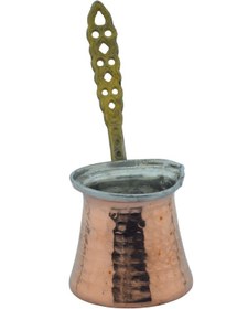 Resim Ludıa Dövme Bakır El Yapımı 155ml Cezve Kahve Cezvesi No2 