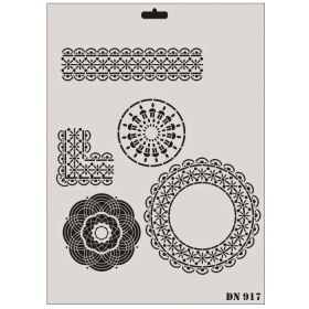 Resim Belle Fusion Mey Ithalat® Rich Dantel Seri DN-917 Stencil 35X25 cm 