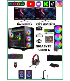 Resim RAMTECH PUBLİSHER Ryzen 7 5700x Rtx 5060 32Gb Ram 1Tb M.2 Çift Monitör Oyuncu ve Yayıncı Bilgisayarı 