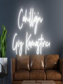 Resim Cahilliğin Göz Kamaştırıcı Yazılı Neon Tabela Beyaz 