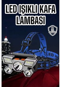 Resim Ultra Güçlü Led Işık Şarjlı Kafa Lambası Balıkçı Lambası Kafa Feneri Diğer 