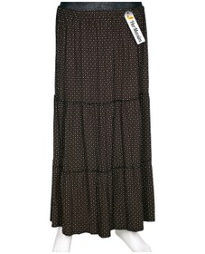 Resim Hesna Kadın Nursel Lastikli 3 Kat Astarsız Siyah Penye Etek D33 Siyah 