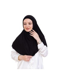 Resim Modish Group Hazır Türban & Başörtü Viskon Bone Setli Rahat Tesettür Şal İslami Giyim - Krem Siyah 