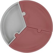 Resim Oioi Puzzle Vakum Tabanlı Silikon Tabak Velvet Rose / Powder Grey 