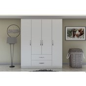 Resim Metalia 4 Kapılı 2 Çekmeceli Gardırop 