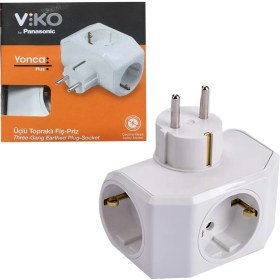 Resim Üçlü Yonca Golyat Priz Viko 