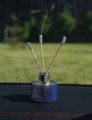 Resim TASARIM ARABAM ATİKE ELİF AKIN Saks Mavi Yuvarlak Taşlı Kavanoz Koku 