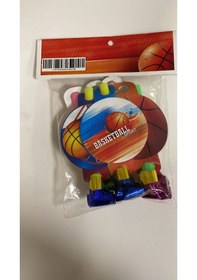Resim Basketbol Temalı Kaynana Dili, Parti Düdüğü, 6lı Paket Uzayan Parti Düdüğü,uzat Çek Düdük F Diğer 