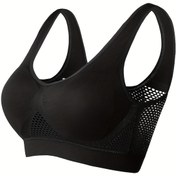 Resim 1 adet Esans Toplama - Yüksek Esneklikli Sutyen Çıkarılabilir Pedlerle, Nefes Alabilen File Tasarımı için &, Kablosuz & Rahat Uyum, Artı Boy Sutyen | Kablosuz Sutyen | Çıkarılabilir Pedler 