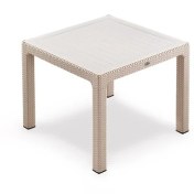 Resim Novussi Classi 90X90cm Rattan Efektli Camlı Masa Takımı 