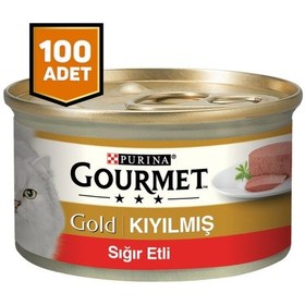 Resim Purina Gourmet Gold Kıyılmış Sığır Etli Yetişkin Kedi Konservesi 100 x 85 G 