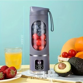 Resim Sinuoshop Mor Taşınabilir Usb Şarjlı Meyve Sıkacağı Lityum Pil Abs Dayanıklı 1l Kapasite 