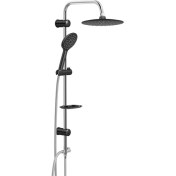 Resim Valtemo Ümit Banyo VS-5280 Siyah Duş Seti Krom Slim Black 