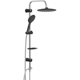 Resim Valtemo Ümit Banyo VS-5280 Siyah Duş Seti Krom Slim Black 