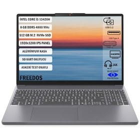 Resim LENOVO Slim 3 Intel Core i5 13420H 8 GB RAM 512 GB SSD Win11 Pro 15.3" WUXGA 83K1004ETR + EP Çanta 
