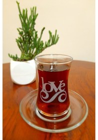 Resim Love Işlemeli 6'lı Çay Seti 155 Cc 