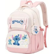 Resim Honeybeeshop Disney Stitch Pembe Sırt Çantası Büyük Kapasiteli Okul Çantası Laptop Bölmeli Diğer 