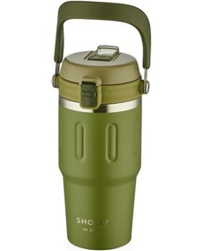 Resim Shotay St-8166 Çift Kullanım Pipetli/rahat İçim Yeşil 650ml Çelik Termos Diğer 