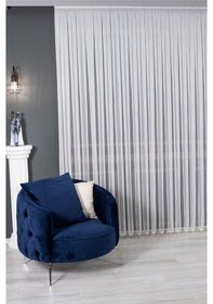 Resim Kırık Beyaz Düz Tül Perde Zincir Çizgili Pilesiz Extraforlu Düz Dikim-kırık Beyaz Kırık Beyaz 