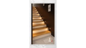Resim Mat Siyah Krom Kasa 3 Watt Kare Sensörlü Beyaz Işık Iç Mekan Merdiven ve Basamak Armatürü 