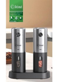 Resim Kiwi Kspg-4852 Şarjlı Paslanmaz Çelik Tuz Karabiber Değirmeni Otomatik Baharat Öğütücü 2li Paket Gri - Siyah 