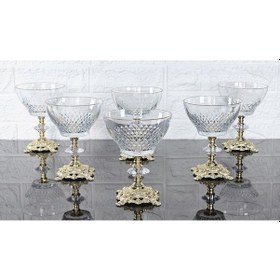 Resim Paşabahçe Serisi Infınıty Kase & Magnolıa Kase & Dondurmalık & Şekerlik Kare Gold Döküm Ayaklı Naturel 