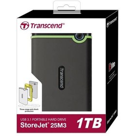 Resim Transcend TS1TSJ25M3S StoreJet 1 TB 2.5" USB 3.0 Taşınabilir Disk 