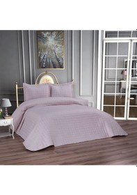 Resim Diabella Yıldız Kapitoneli 3 Parça Çift Kişilik Yatak Örtüsü Pudra 