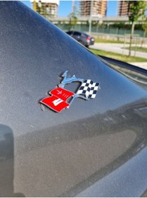 Resim CybillStore Ralli Bayraklı Ceylanlı Döküm Krom Metal Arma Özel Yapım 