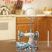 Resim 2D Düz, Bohem Tarzı Retro Dantel Makinesi Akrilik Anahtarlık - Retro Çiçek Deseniyle, Anahtarlar, Sırt Çantaları, Ev Dekoru ve Dantel Aksesuarları İçin Mükemmel Bu Dayanıklı ve Hafif 2D Düz Dekorasyon 
