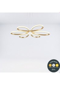 Resim Levent Papatya 3 Renkli Plafonyer Model Gold Kasa Ledli Modern Aydınlatmalı 60 Cm Ledli Avize Eskitme 