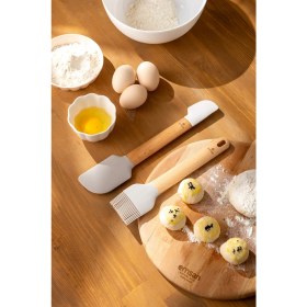 Resim Gri Soft Silikon Fırça ve Spatula Seti, Mutfakta Pratik Kullanım Sağlar. 