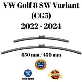 Resim Vw Golf 8 Variant Sw Station Wagon Cg5 2022 2023 2024 Uyumlu Ön Cam Muz Tipi Silecek Süpürgesi Seti 650/450mm Silbak 