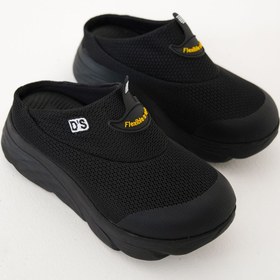 Resim Solo Bag Kadın Dolgu Taban Kaydırmaz Ortopedik File Sabo Siyah Doktor Hemşire Estetisyen Hastane Aşçı Terliği 