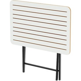 Resim Katlanır 4 Kişilik Bahçe Masası Bistro Masa 55x90 Beyaz 1425 Beyaz 