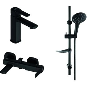 Resim Gpd Pedra Siyah Banyo - Lavabo - Sürgülü Duş Seti MLB160-S-MBB160-S-DST57-S 