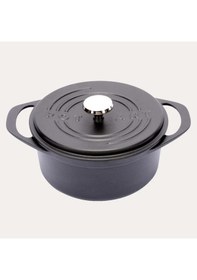 Resim Sürel Potart 24 Cm Yuvarlak Döküm Tencere Mat Siyah Siyah 