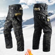 Resim Erkekler için Çoklu Cep Detaylı, Rüzgar Geçirmez, Sıcak, Dayanıklı ve Yırtılmaya Dayanıklı, Yürüyüş, Kamp, Kış Sporları, Günlük Giyim, Yürüyüş Pantolonu, Kış Dış Mekan Ekipmanı, Fonksiyonel Tasarım, Rüzgar Geçirmez Kumaş ile Kapitone Kamo Pantolon 