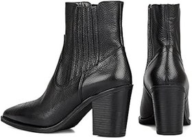 Resim Bayan Yüksek Topuklu Siyah Kovboy Botu 