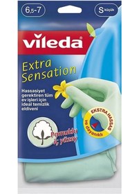 Resim Vileda Extra Sensation Temizlik Eldiveni No 6,5-7 Küçük Boy 