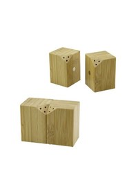 Resim 5x5cm--y:7cm 2pcs Mıknatıslı İkiz Ahşap Bambu Baharatlık - Tuzluk 5496 Çok Renkli 