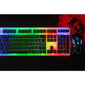 Resim VERSALİTE Versatile Rgb Aydınlatmalı Kablolu Gaming Oyuncu Klavye Yüksek Hassasiyetli Optik Mouse Set 