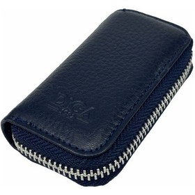 Resim Hakiki Deri Otomobil Anahtarlığı Araba Anahtar Kılıfı Lacivert Bronz 