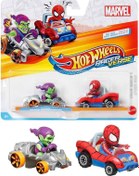 Resim Hot Wheels Racerverse İkili Arabalar Green Goblın & Spıder-ma 