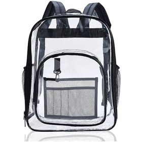 Resim Dofolink Şeffaf Rehber Sırt Çantası - 42x33x17cm Büyük Kapasite, Su Geçirmez Pvc Materyal, Siyah-beyaz-mor Seçenekler Mor 