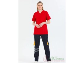 Resim Cici Forma Zarf Yaka Kırmızı Üst 