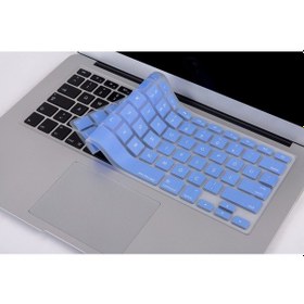 Resim Apple Uyumlu MacBook Air Pro Klavye Koruyucu Türkçe Q Baskılı Us Klavye Silikon Kapak Mavi 