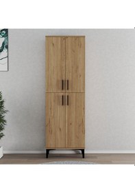 Resim Ferniso Mobilya 4 Kapak 6 Bölmeli Ayakkabılık Full Sepet Ceviz 