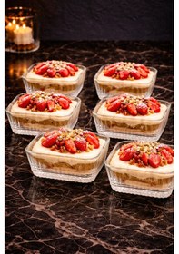 Resim 6 Lı Cam Magnolya Sunumluk Tatlı Magnolia Kasesi Çerezlik Kase Tabak 110 Ml 9 4cm Beyaz - Şeffaf 