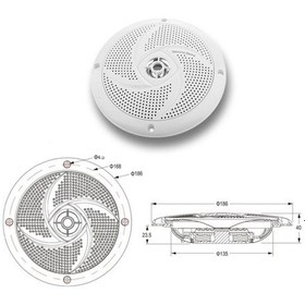 Resim Jokmae Tekne, Deniz Aracı, Rv İçin Beyaz Su Geçirmez Yuvarlak Hoparlör Ses Sistemi 